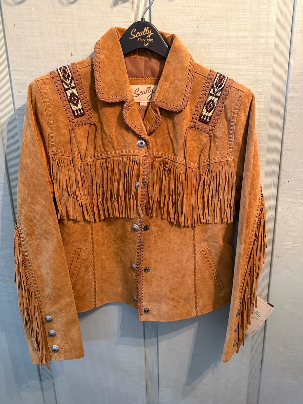 Scully Suede Fringe Western Jacket - Bourbon
